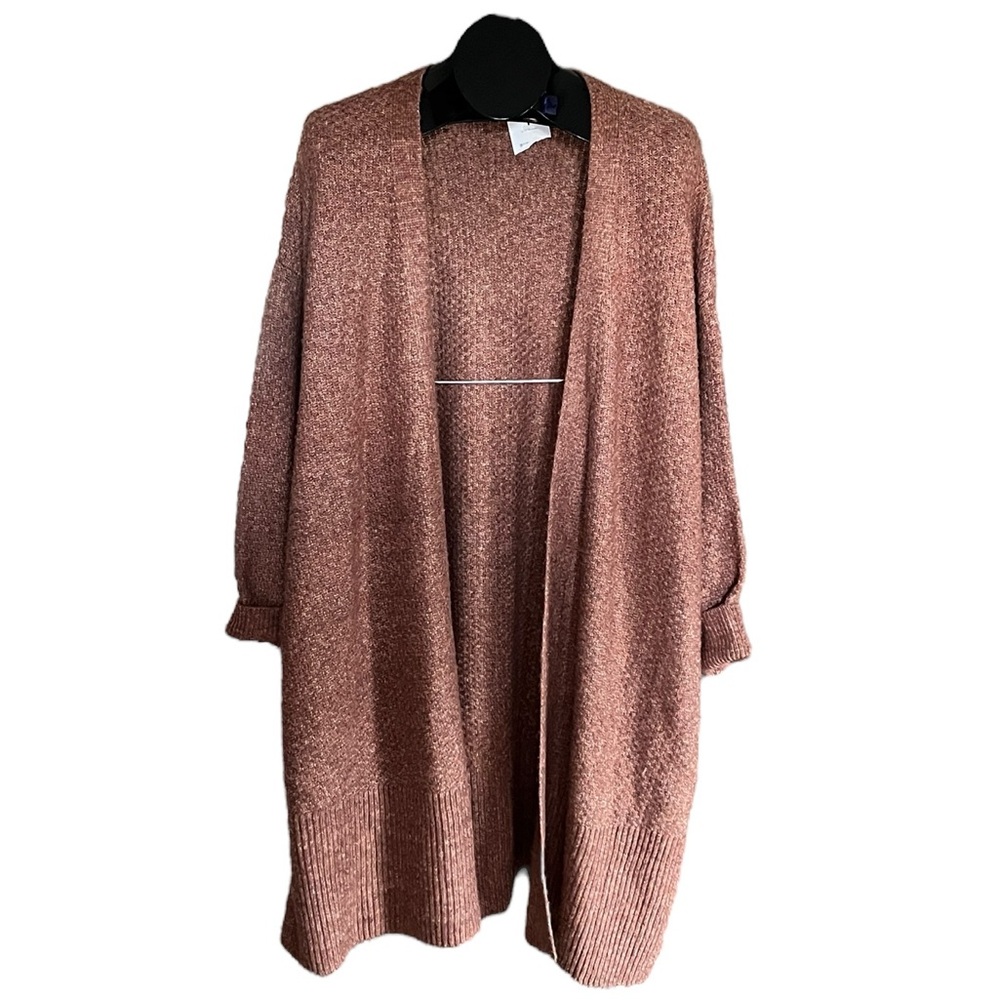89th & Madison Women's Brown Open Front Cardigan Sweater With Pockets